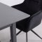 Oslo Essgruppe Tisch 100x220cm schwarz und 6 Moon St�hle Velours schwarz.