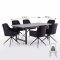 Oslo Essgruppe Tisch 100x220cm schwarz und 6 Moon St�hle Velours schwarz.