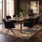Oslo Essgruppe Tisch 100x220cm schwarz und 6 Moon St�hle Velours schwarz.