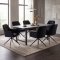 Oslo Essgruppe Tisch 100x220cm schwarz und 6 Moon St�hle Velours schwarz.