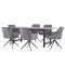 Oslo Essgruppe Tisch 100x220cm schwarz und 6 Moon St�hle Velours grau.
