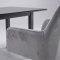 Oslo Essgruppe Tisch 100x220cm schwarz und 6 Moon St�hle Velours grau.