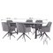 Oslo Essgruppe Tisch 100x220cm schwarz und 6 Moon St�hle Velours grau.
