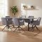 Oslo Essgruppe Tisch 100x220cm schwarz und 6 Moon St�hle Velours grau.