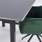 Oslo Essgruppe Tisch 100x220cm schwarz und 6 Moon St�hle Velours gr�n.