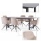 Oslo Essgruppe Tisch 100x220cm schwarz und 6 Moon St�hle Velours beige.
