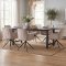 Oslo Essgruppe Tisch 100x220cm schwarz und 6 Moon St�hle Velours beige.