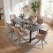 Oslo Essgruppe Tisch 100x220cm schwarz und 6 Moon St�hle Velours beige.