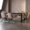 Oslo Essgruppe Tisch 100x220cm schwarz und 6 Moon St�hle Velours beige.