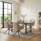 Oslo Essgruppe Tisch 100x220cm schwarz und 6 Moon St�hle boucle beige.