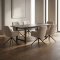Oslo Essgruppe Tisch 100x220cm schwarz und 6 Moon St�hle boucle beige.