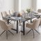 Oslo Essgruppe Tisch 100x220cm schwarz und 6 Moon St�hle boucle beige.