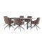 Oslo Essgruppe Tisch 100x220cm schwarz und 6 Moon St�hle boucle braun.