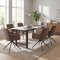 Oslo Essgruppe Tisch 100x220cm schwarz und 6 Moon St�hle boucle braun.