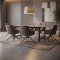 Oslo Essgruppe Tisch 100x220cm schwarz und 6 Moon St�hle boucle braun.