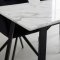 Malaga Essgruppe Tisch 90x200cm Marmor wei� und 6 Moon St�hle Velours schwarz.