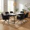 Malaga Essgruppe Tisch 90x200cm Marmor wei� und 6 Moon St�hle Velours schwarz.