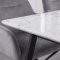 Malaga Essgruppe Tisch 90x200cm Marmor wei� und 6 Moon St�hle Velours grau.