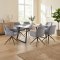 Malaga Essgruppe Tisch 90x200cm Marmor wei� und 6 Moon St�hle Velours grau.