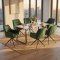 Malaga Essgruppe Tisch 90x200cm Marmor wei� und 6 Moon St�hle Velours gr�n.