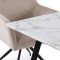 Malaga Essgruppe Tisch 90x200cm Marmor wei� und 6 Moon St�hle Velours beige.