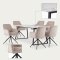 Malaga Essgruppe Tisch 90x200cm Marmor wei� und 6 Moon St�hle Velours beige.