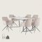 Malaga Essgruppe Tisch 90x200cm Marmor wei� und 6 Moon St�hle Velours beige.