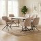 Malaga Essgruppe Tisch 90x200cm Marmor wei� und 6 Moon St�hle Velours beige.