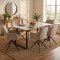 Malaga Essgruppe Tisch 90x200cm Marmor wei� und 6 Moon St�hle Velours beige.