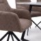 Malaga Essgruppe Tisch 90x200cm Marmor wei� und 6 Moon St�hle boucle braun.