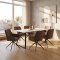 Malaga Essgruppe Tisch 90x200cm Marmor wei� und 6 Moon St�hle boucle braun.