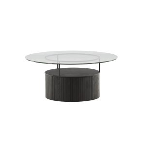 Bovall Couchtisch ⌀90cm schwarz, Glas.