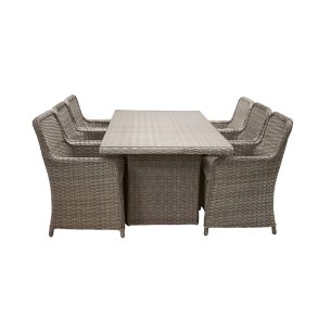 Wembley tr�dg�rd set 1 matbord, 6 stolar natur.