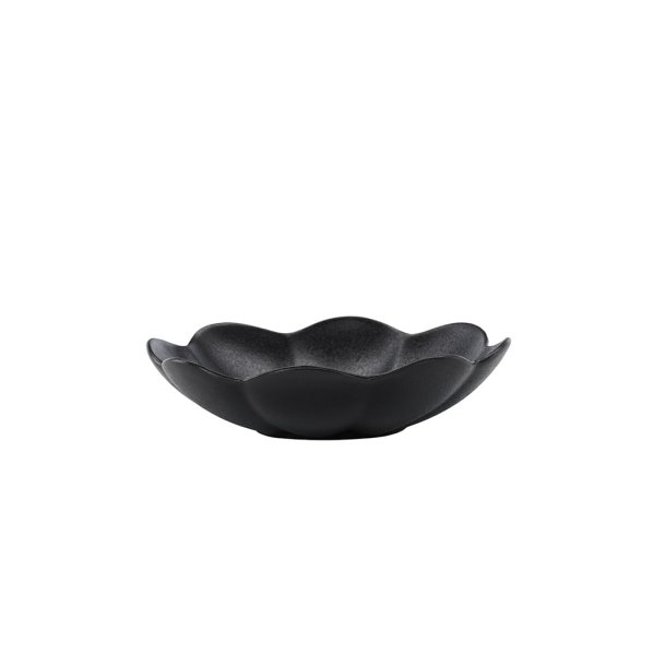 WabiSabi assiette en porcelaine solide noire.
