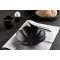 WabiSabi assiette en porcelaine solide noire.