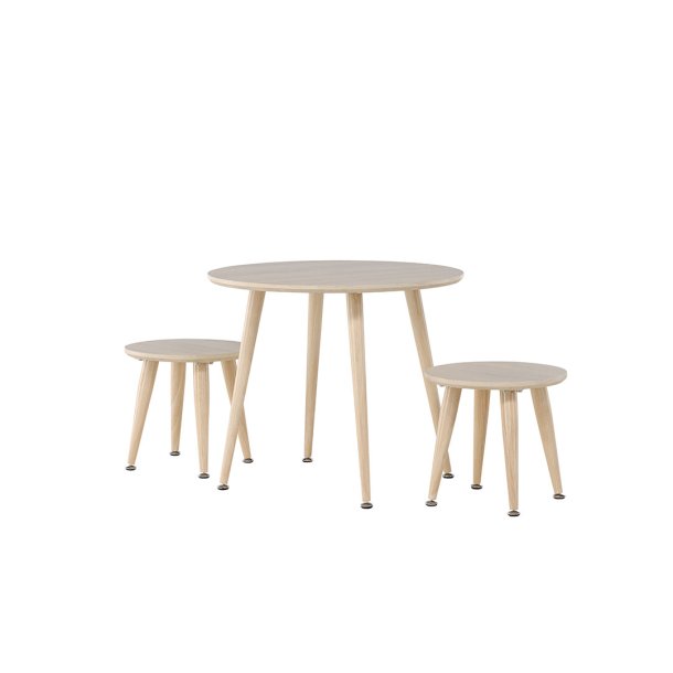 Kids Essgruppe fr Kinder 1 Tisch, 2 Hocker whitewash.