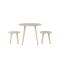 Kids Essgruppe fr Kinder 1 Tisch, 2 Hocker whitewash.