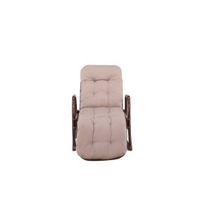 Nella Sonnenliege mit Gartenkissen Nussbaum dekor.