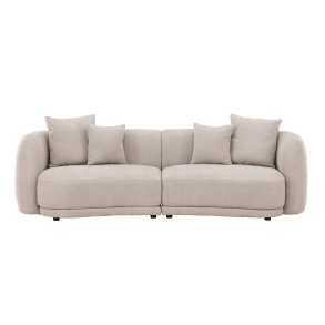 Cielo Sofa 3-Sitzer 4 Zierkissen beige.