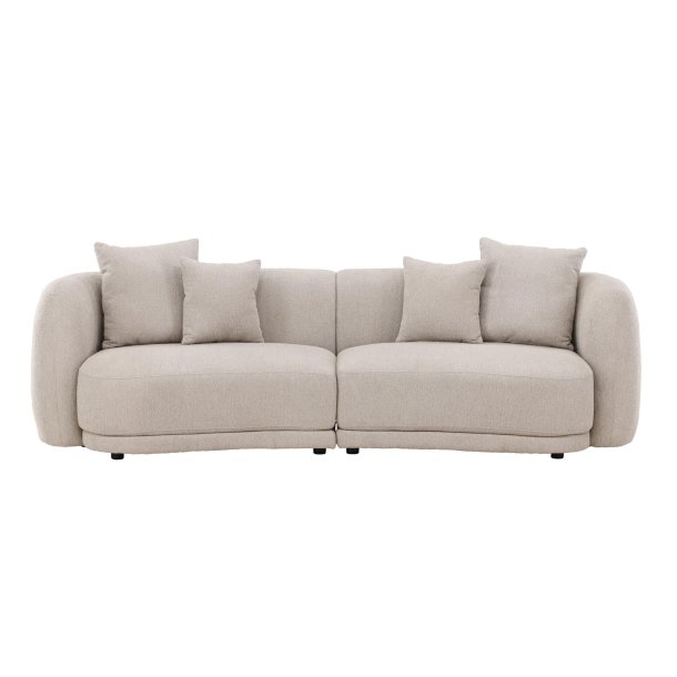 Cielo sofa 3-osobowa 4 poduszki dekoracyjne beżowy.