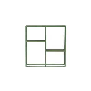 Staal bokhylla 5 hyllor gr�n.