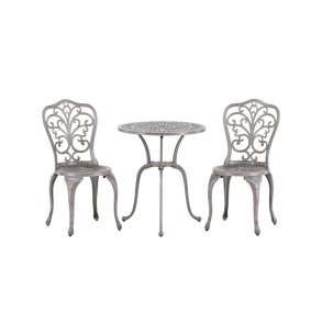 Nandin garden set table, 2 chairs&nbsp;silver colored.