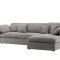 Amalfi chaise longue bank 6 sierkussens links grijs.