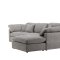 Amalfi chaise longue bank 6 sierkussens links grijs.