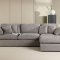 Amalfi chaise longue bank 6 sierkussens links grijs.