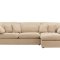 Amalfi chaise longue bank 6 sierkussens links zandkleur.