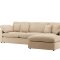 Amalfi chaise longue bank 6 sierkussens links zandkleur.