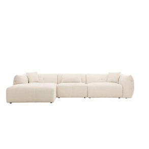Positano chaise longue bank 3 sierkussens links beige.