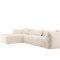 Positano chaise longue bank 3 sierkussens links beige.