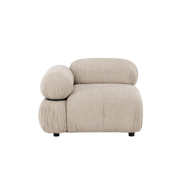 Mika sofa modułowa zakończenie lewe beżowe czarne.